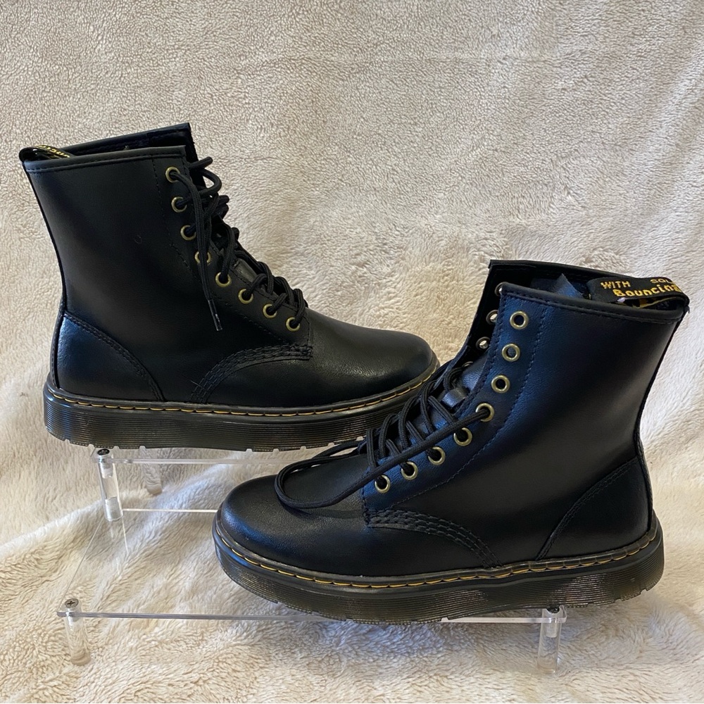 Dr Martens Doc Martens Zavala Black Lace-up Air Wair Combat Boots Size 7 NWOB - Picture 3 of 16